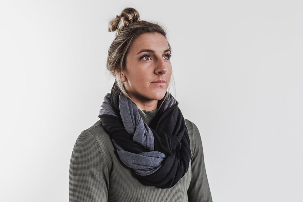 NOBULL Two-Tone Infinity Scarf - Black & Charcoal - Ireland (6974WHXPG)